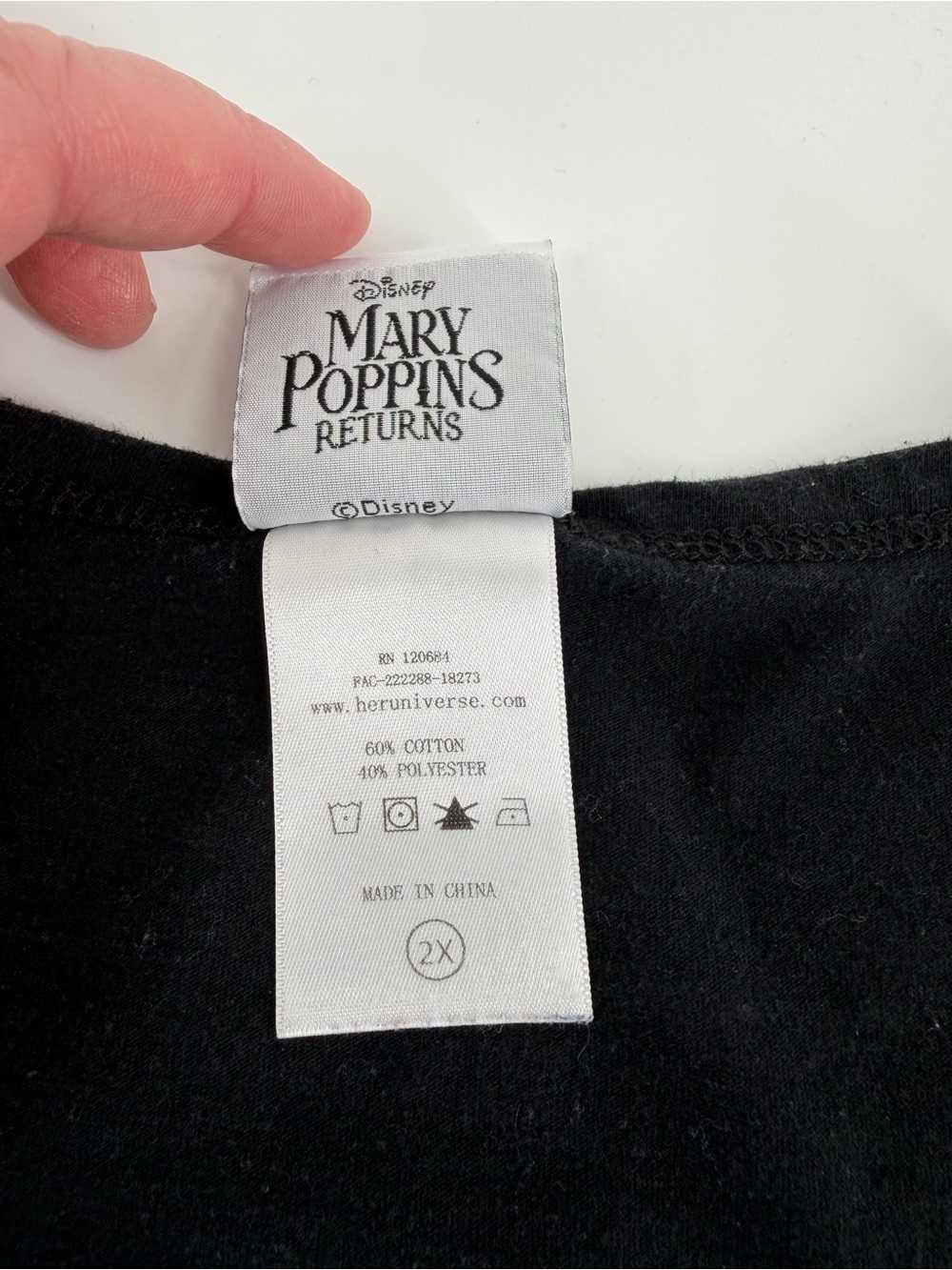 Her Universe Disney Mary Poppins Sheer Back Top 2X Tag **Fits Like A MED/LARGE** - Picture 7 of 10